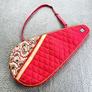 Cinda B Tennis Racquet Racket Sleeve Bag Fashion Strap Floral Pink Quilted